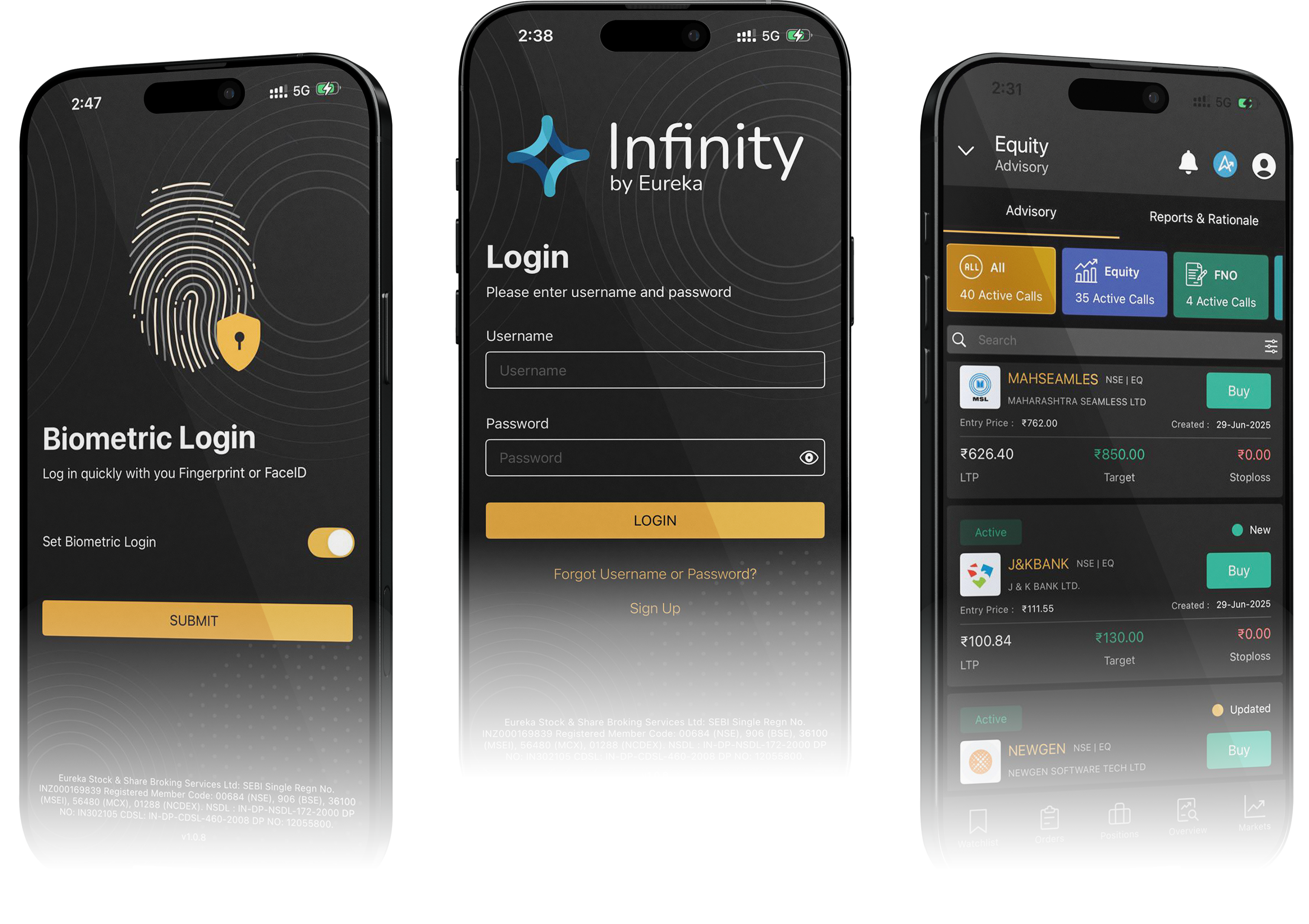 Infinity app on phones